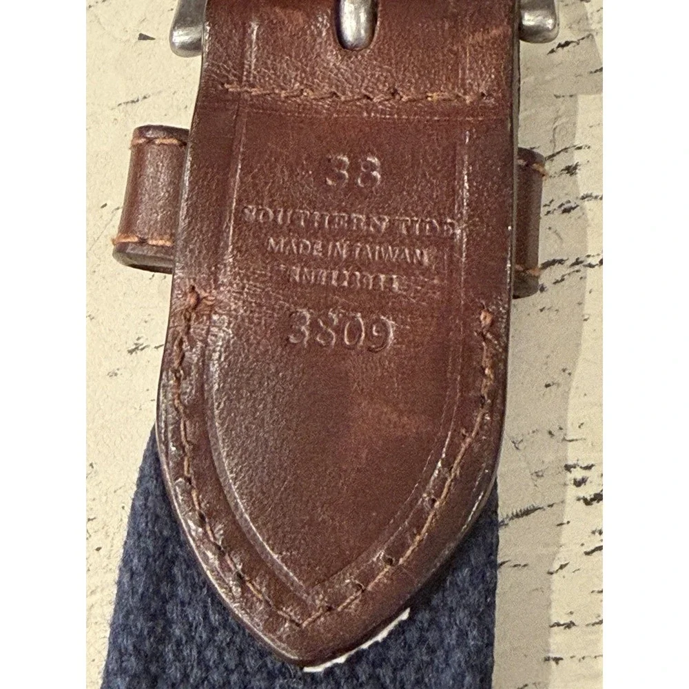 Southern Tide Skipjack Canvas Belt - Size 38 Navy Blue